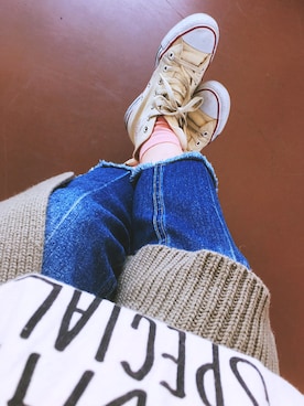 「TODAY'S SPECIAL（トゥデイズスペシャル）のMARCHE BAG/マルシェバッグ（エコバッグ/サブバッグ）」を使った、とみーさん（レディース・159cm）の春コーディネート