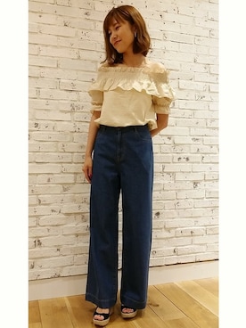 「Banner Barrett（バナーバレット）のアイテム」を使った、RINAさん（レディース・158cm）の夏コーディネート