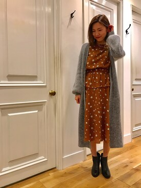 「Banner Barrett（バナーバレット）のアイテム（ブーツ）」を使った、RINAさん（レディース・158cm）の秋コーディネート