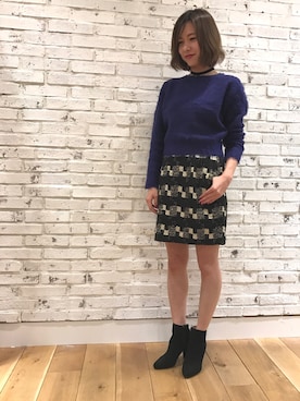 「Banner Barrett（バナーバレット）のアイテム（ブーツ）」を使った、RINAさん（レディース・158cm）の冬コーディネート