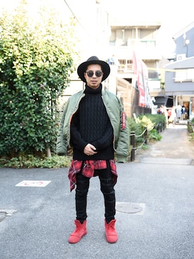 「Ollie（オーリー）のアイテム（雑誌）」を使った、Olliemagazineさん（メンズ・170cm）の冬コーディネート