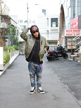 「Ollie（オーリー）のアイテム（雑誌）」を使った、Olliemagazineさん（メンズ・170cm）の冬コーディネート