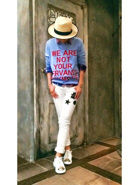 「stud.（スタッド）のアイテム（パンツ）」を使った、kazuyoさん（レディース・165cm）の夏コーディネート