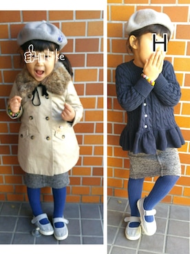 「OSHKOSH（オシュコシュ）のアイテム（レッグウェア）」を使った、ほのぴさん（キッズ・100cm）の秋コーディネート