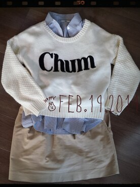 「INGNI（イング）のCHUM/ニット（ニット/セーター、ホワイト系）」を使った、meltyさん（レディース・160cm）の冬コーディネート
