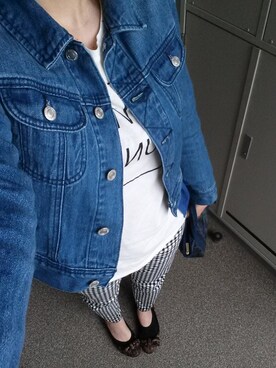 「INGNI（イング）のL45丈Gジャン-2014SS-（デニムジャケット、ブルー系）」を使った、meltyさん（レディース・160cm）の春コーディネート