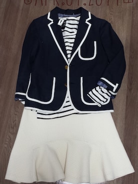 「ODORANTES nano･universe（オドラント ナノ・ユニバース）の【VERY10月号掲載】OD/レザーパイピング     ジャガードキルティングスカート（スカート、ホワイト系）」を使った、meltyさん（レディース・160cm）の春コーディネート