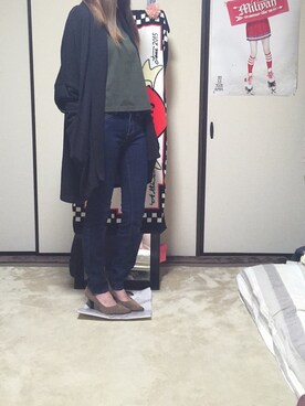 「カーキ色」｜「アイテム（ブラック系）」を使った、Aちゃんさん（レディース・160cm）の秋コーディネート