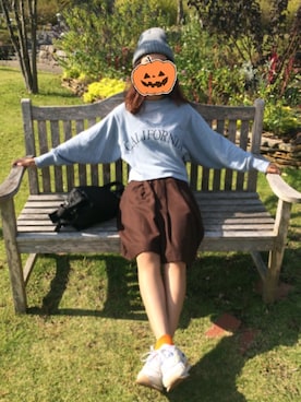 「キュロット」｜「アイテム（ニットキャップ/ビーニー）」を使った、ももたろうさん（レディース・165cm）の秋コーディネート