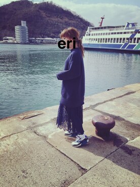 「Ray BEAMS（レイビームス）の■Ray BEAMS / Bigシルエット カットワンピース（ワンピース、ブルー系）」を使った、erikoさん（レディース）の春コーディネート