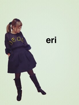 「minsspaiのアイテム（その他トップス、ブラック系）」を使った、erikoさん（レディース）の春コーディネート