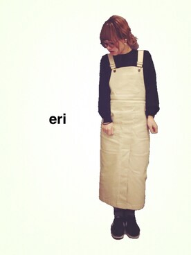 「MEERのアイテム（ワンピース、ベージュ系）」を使った、erikoさん（レディース）の春コーディネート