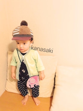 「MALAIKA（マライカ）のアイテム」を使った、Kanaさん（キッズ・80cm）の秋コーディネート