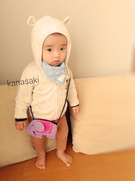 「MALAIKA（マライカ）のアイテム」を使った、Kanaさん（キッズ・80cm）の秋コーディネート