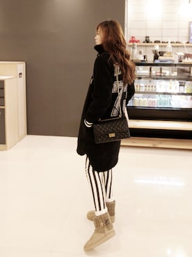 「ロングジャケット」｜「アイテム（その他アウター）」を使った、NIPONJJUYAさん（レディース・165cm）の冬コーディネート