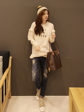 「韓国ファッション」｜NIPONJJUYAさん（レディース・165cm）の冬コーディネート