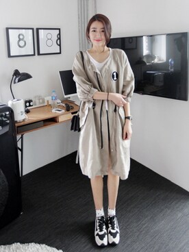 「ピクニック」｜「アイテム（その他アウター）」を使った、NIPONJJUYAさん（レディース・165cm）の春コーディネート