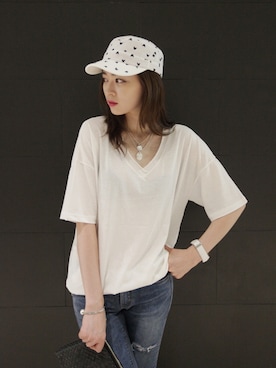 「ルーズフィット」｜NIPONJJUYAさん（レディース・165cm）の夏コーディネート