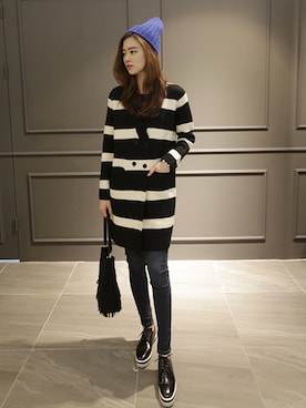 「ロングカーディガン」｜NIPONJJUYAさん（レディース・165cm）の秋コーディネート