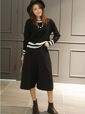 「ガウチョパンツ」｜NIPONJJUYAさん（レディース・165cm）の秋コーディネート