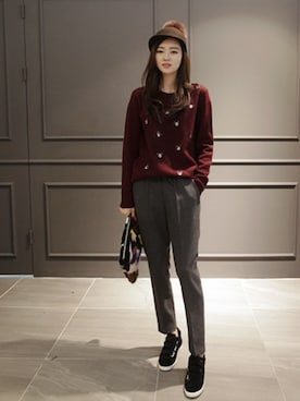 「ウエストゴム」｜NIPONJJUYAさん（レディース・165cm）の秋コーディネート