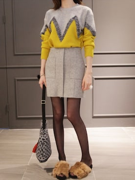 「アイテム（リング、ホワイト系）」を使った、NIPONJJUYAさん（レディース・165cm）の冬コーディネート