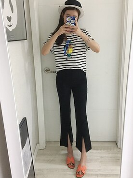 「 黒」｜NIPONJJUYAさん（レディース・165cm）の春コーディネート