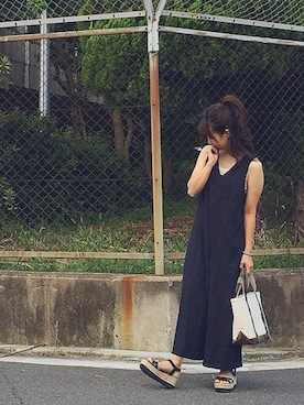 「SEVENDAYS=SUNDAY（セブンデイズサンデイ）のアイテム（つなぎ/オールインワン）」を使った、natchiさん（レディース・158cm）の夏コーディネート