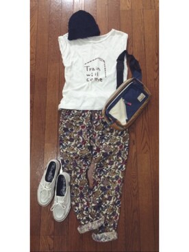 「アイテム（ボディバッグ/ウエストポーチ、ブルー系）」を使った、yanoさん（レディース・152cm）の夏コーディネート