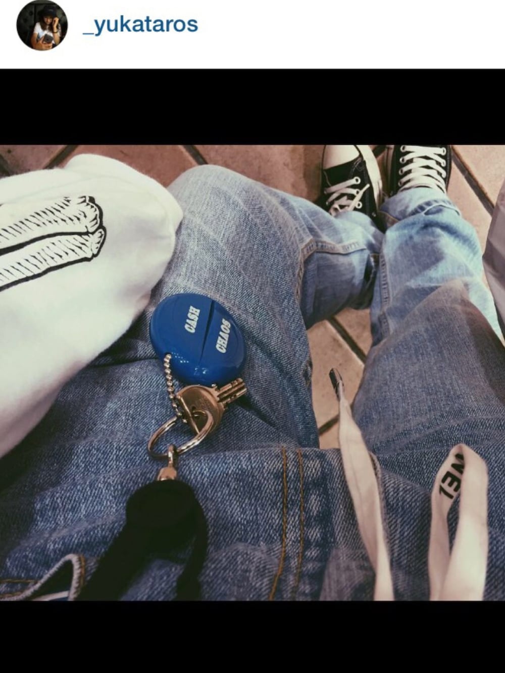 「powell、converse、ALL STAR、cheap monday、デニム、スケータースタイル、NEIGHBORHOOD」｜「NEIGHBORHOODのアイテム（コインケース、ブルー系）」を使った、🐯ゆかぺこり🐯さん（レディース・152cm）の秋コーディネートの1枚目の写真