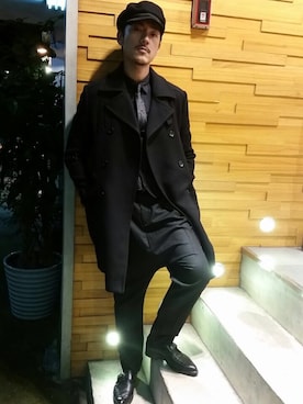 「GIVENCHY（ジバンシイ）のアイテム（スラックス）」を使った、Shu Han Changさん（メンズ・180cm）の秋コーディネート
