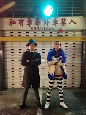 「plain-me（プレインミー）のアイテム（帽子）」を使った、Shu Han Changさん（メンズ・180cm）の冬コーディネート
