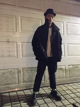 「Acne Studios（アクネストゥディオズ）のアイテム（ダウンジャケット/コート）」を使った、Shu Han Changさん（メンズ・180cm）の冬コーディネート