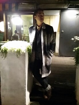 「WEEKDAY（ウィークデイ）のアイテム（ジャケット/アウター）」を使った、Shu Han Changさん（メンズ・180cm）の冬コーディネート