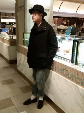 「Acne Studios（アクネストゥディオズ）のアイテム（ダウンジャケット/コート）」を使った、Shu Han Changさん（メンズ・180cm）の冬コーディネート
