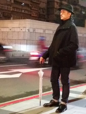「Acne Studios（アクネストゥディオズ）のアイテム（ダウンジャケット/コート）」を使った、Shu Han Changさん（メンズ・180cm）の冬コーディネート