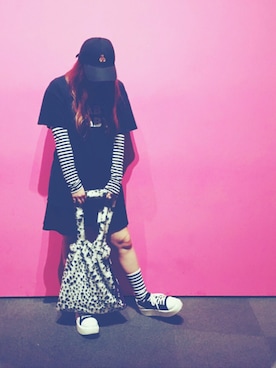 「JOYRICH」｜「アイテム（キャップ）」を使った、あーぴょんさん（レディース・161cm）の秋コーディネート