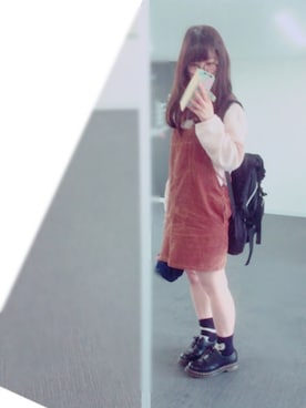 「すっぴん」｜「アイテム（サロペット/オーバーオール）」を使った、*おかめ*さん（レディース・153cm）の春コーディネート