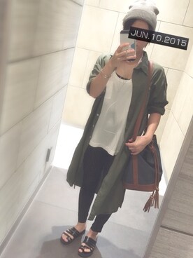 「グラディエーターサンダル」｜「アイテム（帽子）」を使った、MAISさん（レディース・155cm）の夏コーディネート