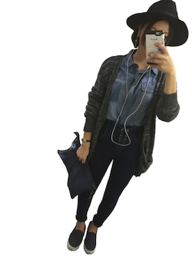 「LIMITLESS LUXURY（リミットレスラグジュアリー）のアイテム（帽子）」を使った、MAISさん（レディース・155cm）の秋コーディネート