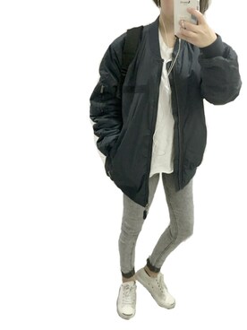 「CHEAP MONDAY（チープマンデイ）のアイテム（ブルゾン）」を使った、MAISさん（レディース・155cm）の冬コーディネート