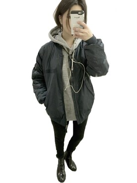 「CHEAP MONDAY（チープマンデイ）のアイテム（ブルゾン）」を使った、MAISさん（レディース・155cm）の冬コーディネート