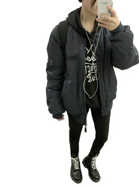 「CHEAP MONDAY（チープマンデイ）のアイテム（ブルゾン）」を使った、MAISさん（レディース・155cm）の冬コーディネート