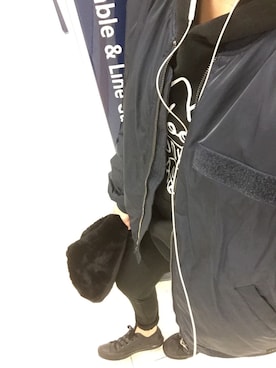 「CHEAP MONDAY（チープマンデイ）のアイテム（ブルゾン）」を使った、MAISさん（レディース・155cm）の冬コーディネート