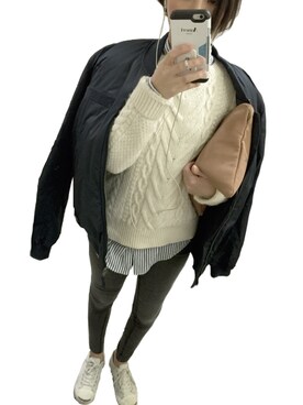 「CHEAP MONDAY（チープマンデイ）のアイテム（ブルゾン）」を使った、MAISさん（レディース・155cm）の冬コーディネート