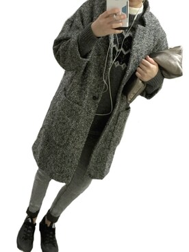 「H&M（エイチ・アンド・エム）のアイテム（その他アウター）」を使った、MAISさん（レディース・155cm）の冬コーディネート