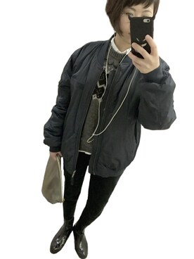 「CHEAP MONDAY（チープマンデイ）のアイテム（ブルゾン）」を使った、MAISさん（レディース・155cm）の冬コーディネート