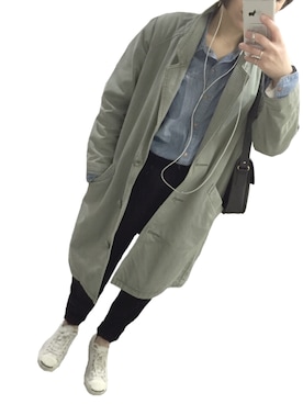 「LILY BROWN（リリーブラウン）のアイテム（ミリタリージャケット）」を使った、MAISさん（レディース・155cm）の春コーディネート