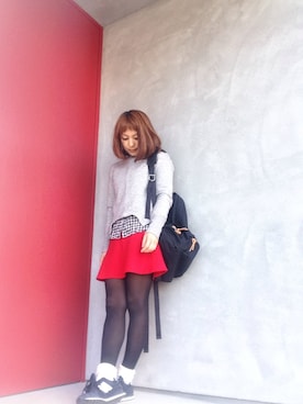 「スウェット×シャツ」｜かおりりいさん（レディース・150cm）の冬コーディネート