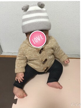 「OLD NAVY（オールドネイビー）のアイテム（ジャケット/アウター、ベージュ系）」を使った、ちくわさん（キッズ・80cm）の秋コーディネート